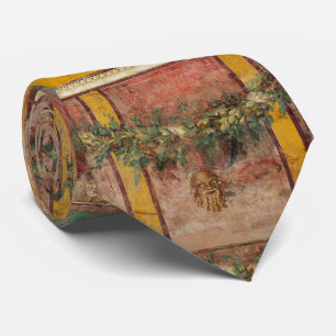 ANTIEKE ROMEINSE FRESCO,SATYR MASKER,GUIRLANDE,VRU STROPDAS