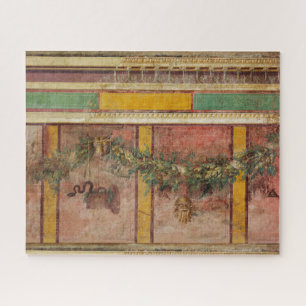 ANTIEKE ROMEINSE FRESCO,SATYR MASKEREN,KRANS,VRUCH LEGPUZZEL