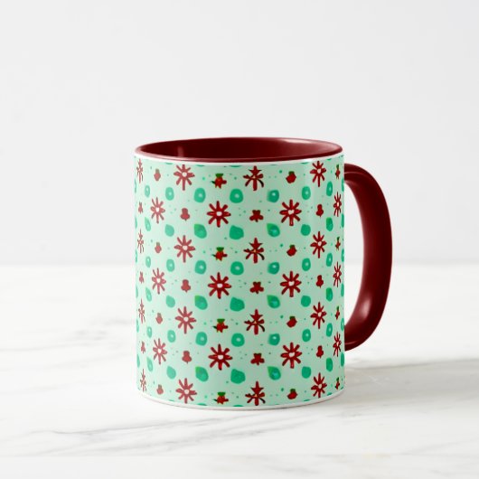 Antieke Rood en Groen Mok (Voorkant rechts)