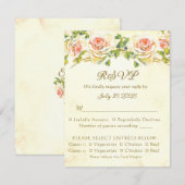 Antieke Roos 4,25 x 5,5 RSVP Plat Kaart 1 (Voorkant / Achterkant)