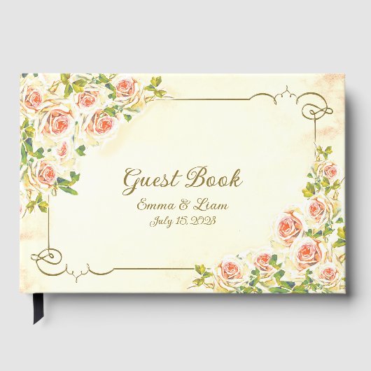 Antieke Roos 9 x 6 Gastboek Gastenboek (Voorkant)