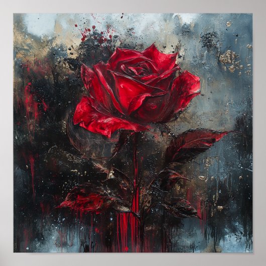 Antieke Roos Bloem Kunst Huis Decor Poster (Voorkant)