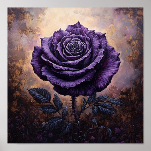 Antieke Roos Bloem Retro Kunst Huis Decor Poster (Voorkant)
