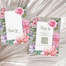 Antieke Roos Bloemencode QR Code Romantische Trouw