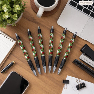 Antieke Roos Bloemenpen Pen