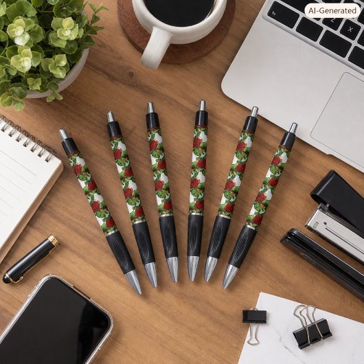 Antieke Roos Bloemenpen Pen