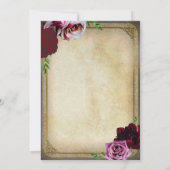 Antieke Royal Gold kroon donker roze bloemige trou Kaart (Achterkant)