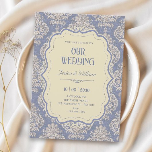 Antieke royale chinoiserie bruiloft kaart