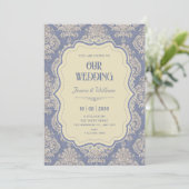 Antieke royale chinoiserie bruiloft kaart (Staand voorkant)