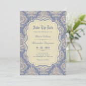 Antieke royale chinoiserie save the date (Staand voorkant)