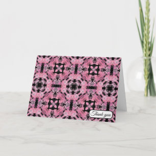 Antieke roze bloem bedankkaart