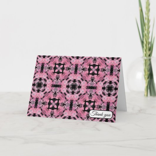 Antieke roze bloem bedankkaart (Voorkant)