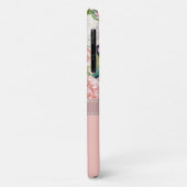 Antieke Roze Bloem Monogram Naam Case-Mate iPhone Case (Achterkant/links)