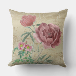 Antieke Roze Bloemenkussen | Elegante Cottage Gard Kussen