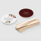 Antieke Roze en Bourgondiër Bloemige Trouwgunst Handwaaier (Niet-gemonteerd)