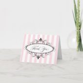 Antieke Roze Franse Fleur de Lis Bedankkaart (Voorkant)