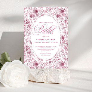 Antieke Roze Gouden Bruiloftsuitnodiging Kaart