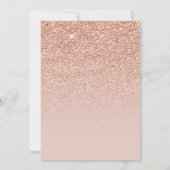 Antieke roze gouden glittergradiënt save the date (Achterkant)