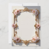 Antieke roze gouden lijst kaart (Achterkant)