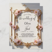 Antieke roze gouden lijst kaart (Voorkant / Achterkant)