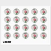 Antieke Roze Roos Bedankt Sticker Zegel (Vel)