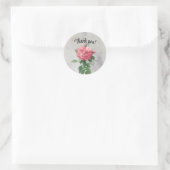 Antieke Roze Roos Bedankt Sticker Zegel (Tas)