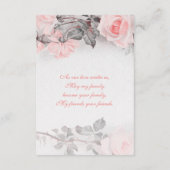 Antieke Roze Rozen Trouw RSVP Kaart (Achterkant)