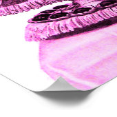 ANTIEKE ROZE STRIJDWAGEN VAN ZWANEN EN CUPCAKES POSTER (Hoek)