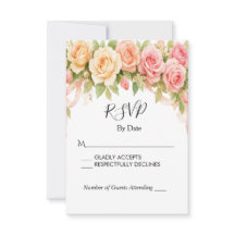 Antieke Rozen Bruiloft RSVP Kaart