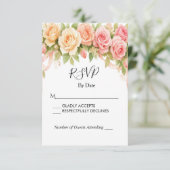 Antieke Rozen Bruiloft RSVP Kaart (Staand voorkant)