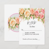 Antieke Rozen Bruiloft RSVP Kaart (Voorkant / Achterkant)