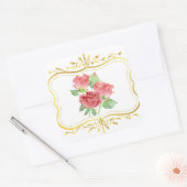 antieke rozen vierkante sticker (Envelop)