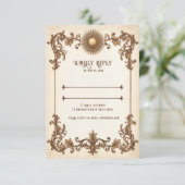 Antieke RSVP kaart Elegante Trouwreactiekaart (Staand voorkant)