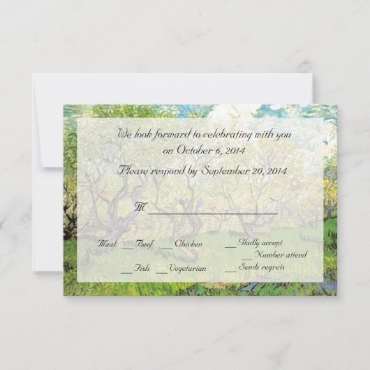 Antieke RSVP trouwkaarten Kaart (Voorkant)