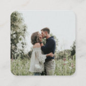 Antieke Rustieke Minimalistische QR Code Trouwdag Informatiekaartje (Achterkant)