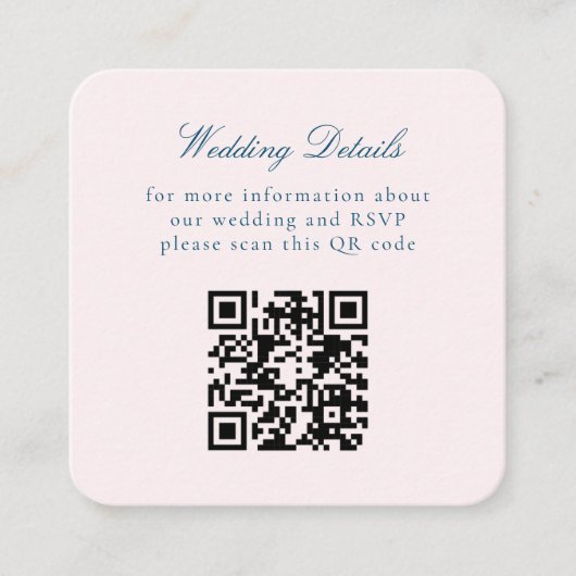 Antieke Rustieke Minimalistische QR Code Trouwdag Informatiekaartje (Voorkant)