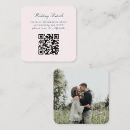 Antieke Rustieke Minimalistische QR Code Trouwdag Informatiekaartje