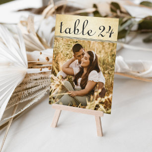 Antieke Rustieke Trouwfoto Tafel Nummerkaart Kaart