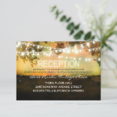 antieke rustieke trouwreceptiekaart met lichten informatiekaartje (Staand voorkant)