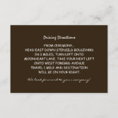 antieke rustieke trouwreceptiekaart met lichten informatiekaartje (Achterkant)