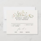 Antieke Rustieke Wilde Bloem Bruiloft RSVP Kaartje (Voorkant)