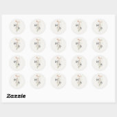 Antieke Rustieke Wilde Bloem Monogram Envelope Zeg Ronde Sticker (Vel)