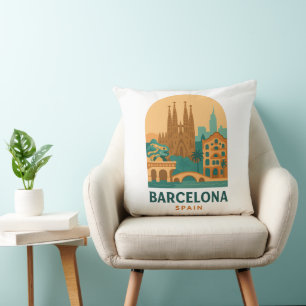 Antieke Sagrada Familia-werpkussen uit Barcelona  Kussen