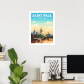 Antieke Saint Paul Minnesota Poster (Thuiskantoor)