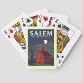 Antieke Salem Massachusetts Pokerkaarten (Achterkant)