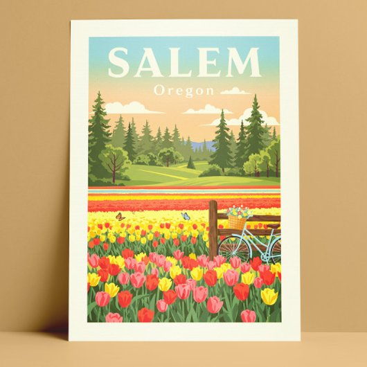 Antieke Salem Oregon Briefkaart