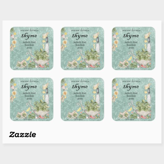 Antieke salie potfles vierkante sticker (Vel)