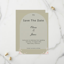 Antieke Saliegroen Gefluisterde Bloemblaadjes Eleg Save The Date