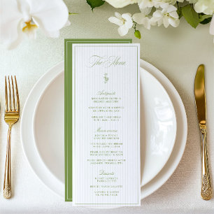 Antieke saliegroene en beige gestreepte huwelijksm kaart