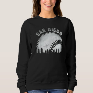 Antieke San Diego Silhouette Stad Honkbal Trui